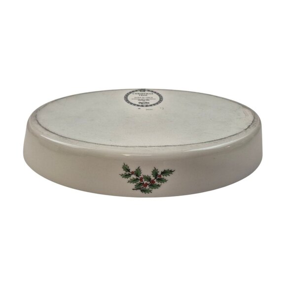 Spode Christmas Tree Oval Baker Oven To Table 10 in Green Trim Holiday Serving - Picture 4 of 10